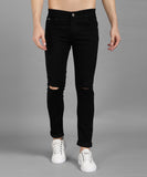 Slim Men Light Blue Jeans Black