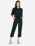 Solid Women Jumpsuit Dark Green