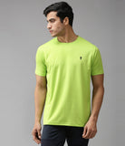 Solid Men Round Neck Green T-Shirt Green